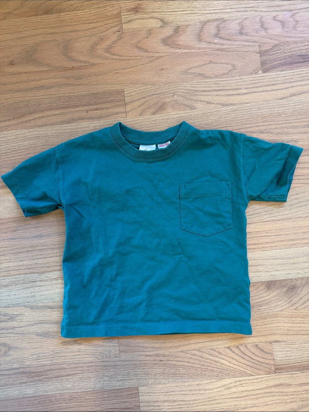 Zara Teal Crewneck Pocket Tee - Kids Short Sleeve Boys 4T